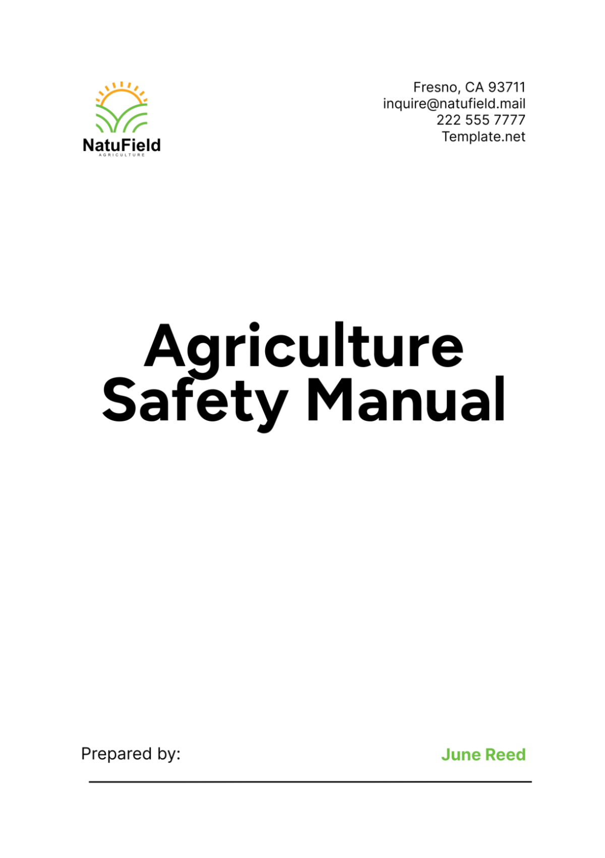 Agriculture Safety Manual Template - Edit Online & Download