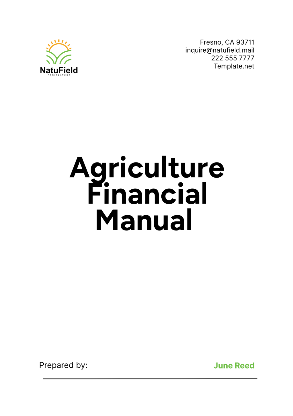 Agriculture Financial Manual Template