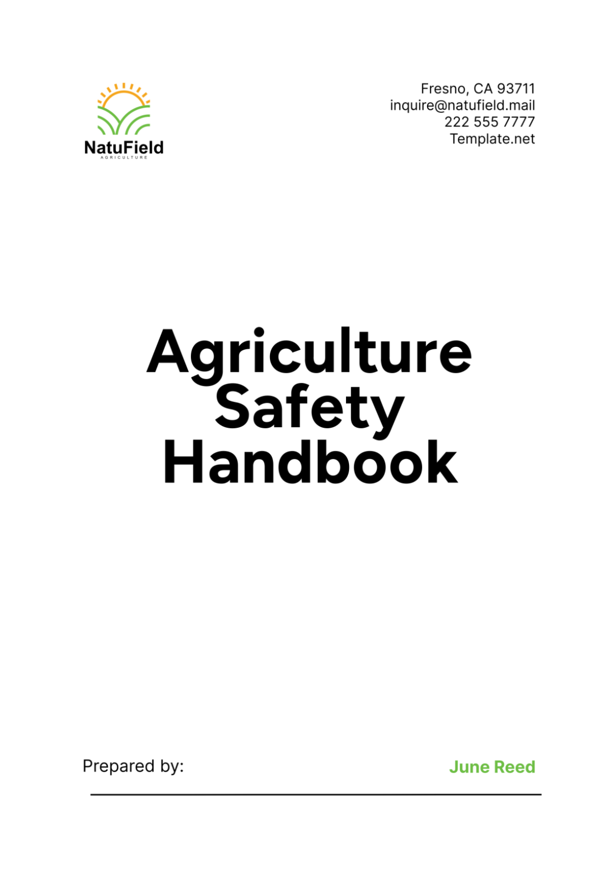 Agriculture Safety Handbook Template - Edit Online & Download