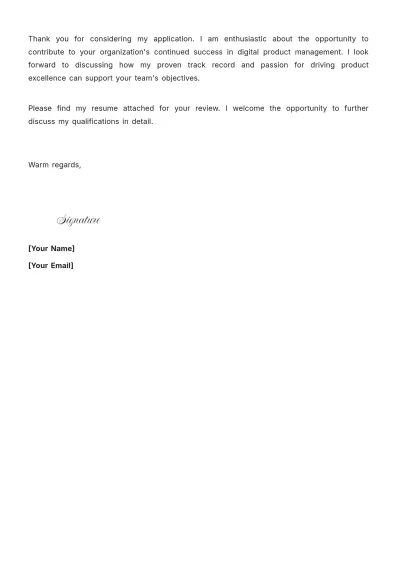 Free Digital Product Manager Cover Letter to Edit Online