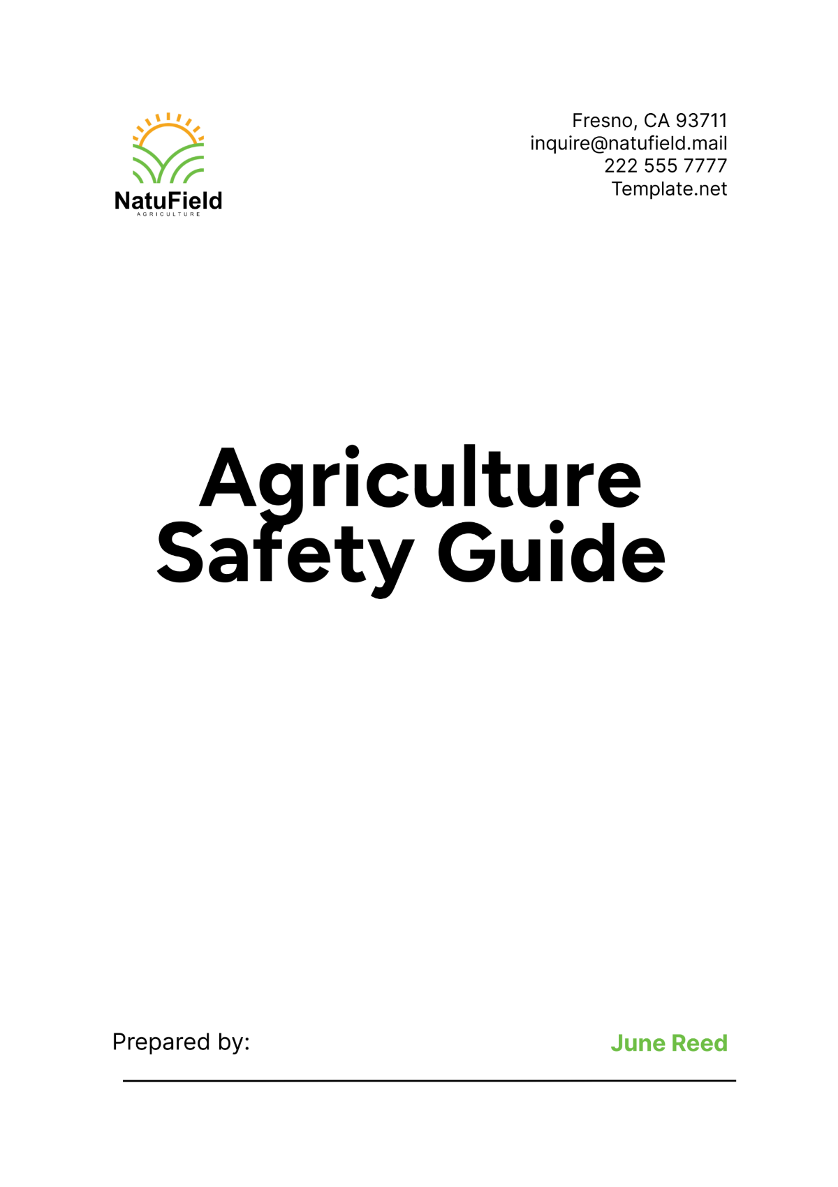 Agriculture Safety Guide Template