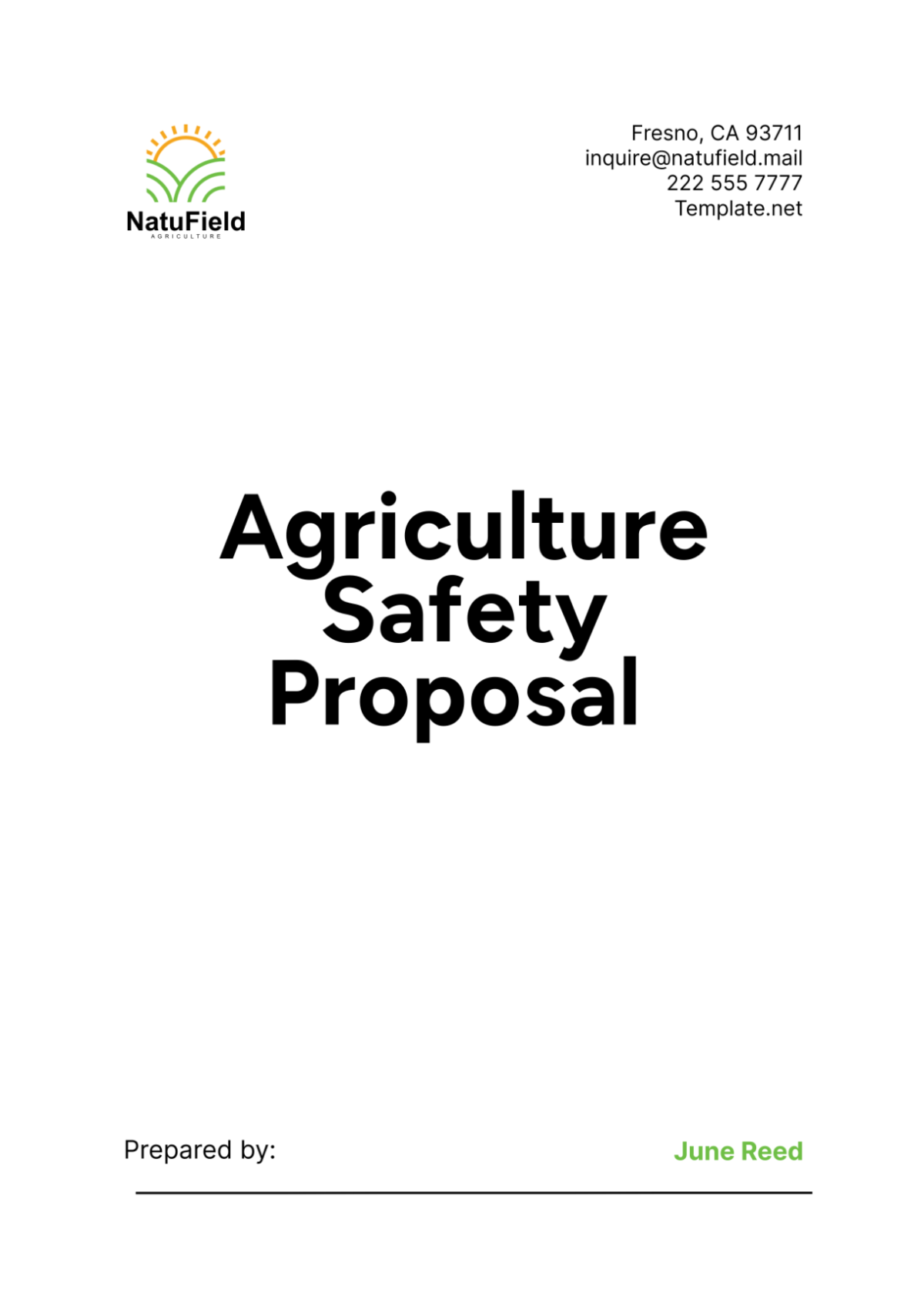 Agriculture Safety Proposal Template - Edit Online & Download