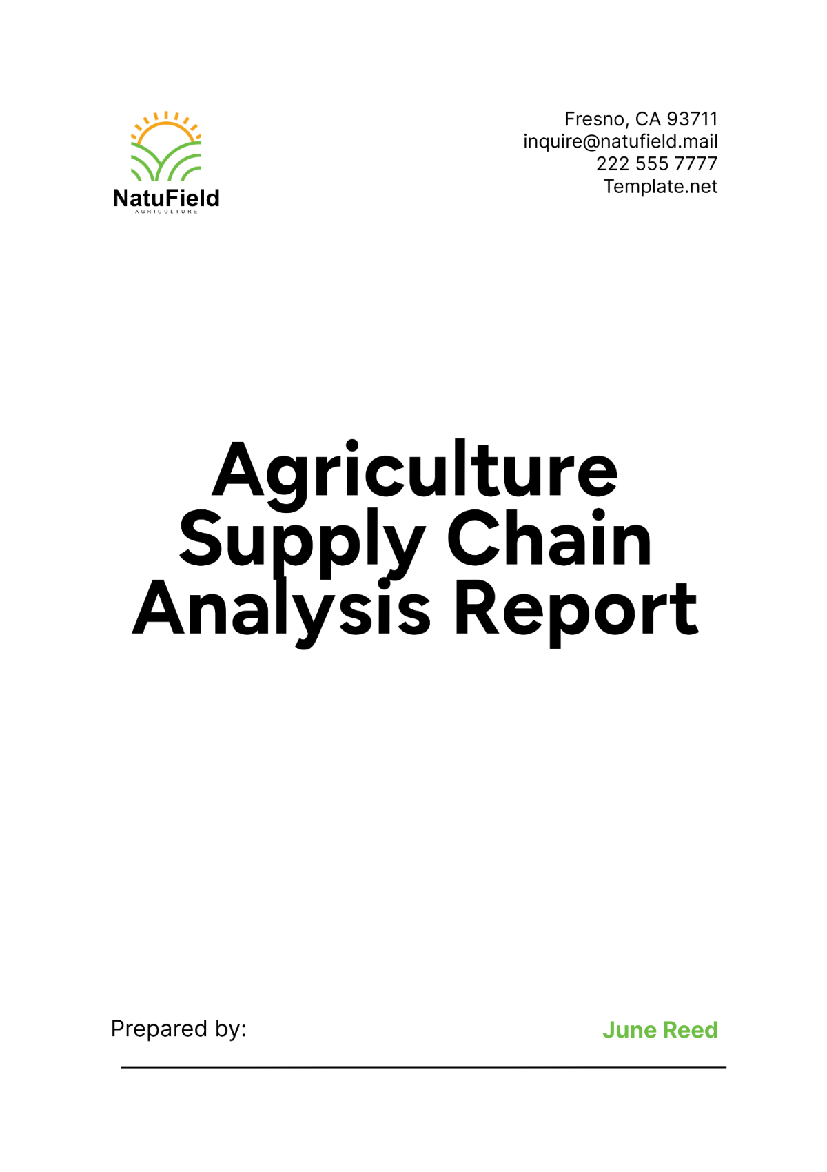 Agriculture Supply Chain Analysis Report Template - Edit Online & Download