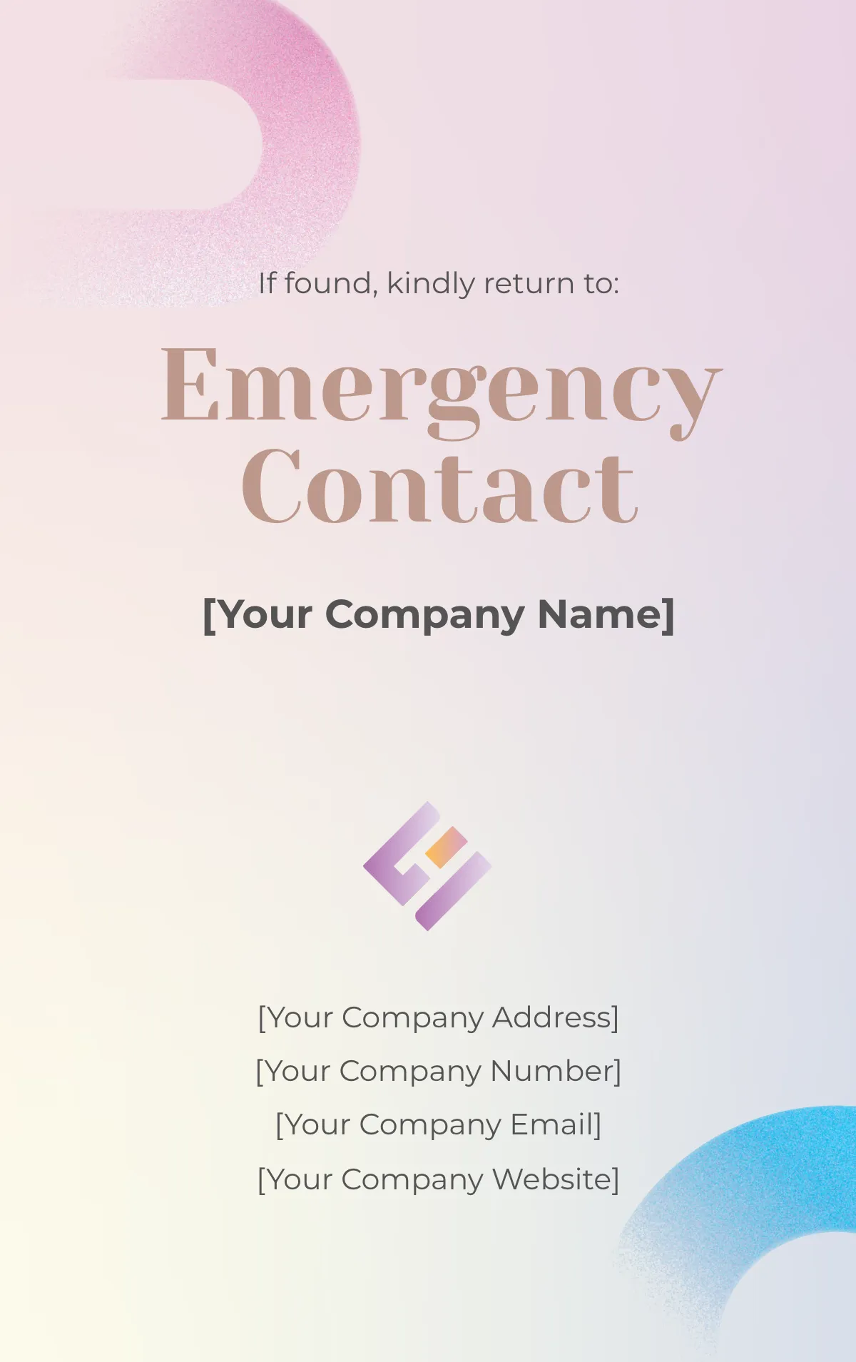 Free Gradient ID Card Template to Edit Online