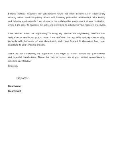 Free Engineering Research Assistant Cover Letter to Edit Online