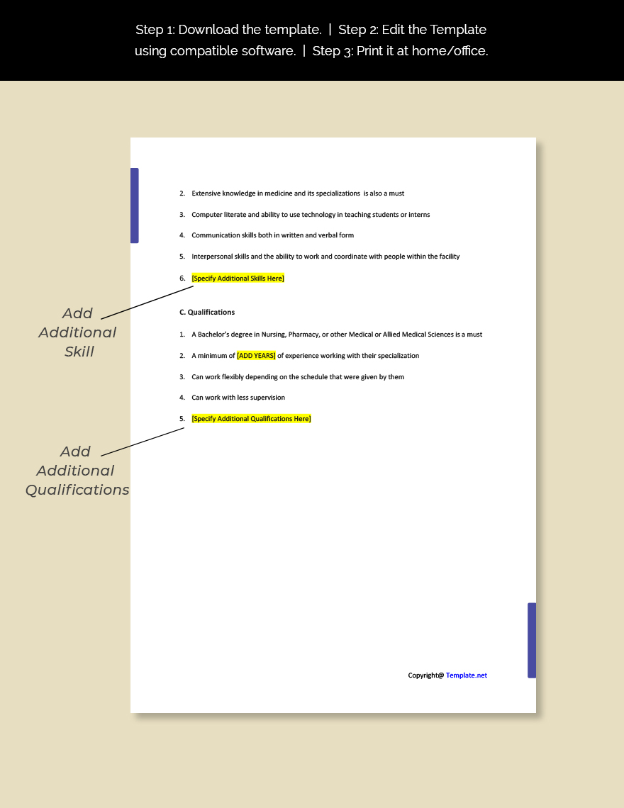 Free Clinical Instructor Job Description Template Google Docs Word 