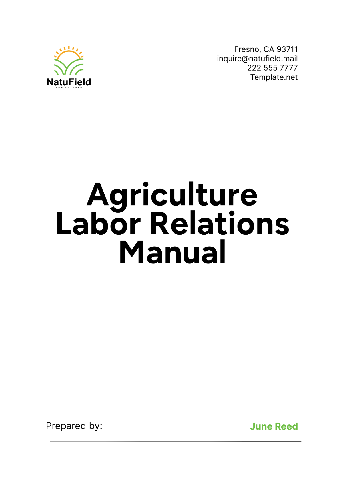 Agriculture Labor Relations Manual Template - Edit Online & Download