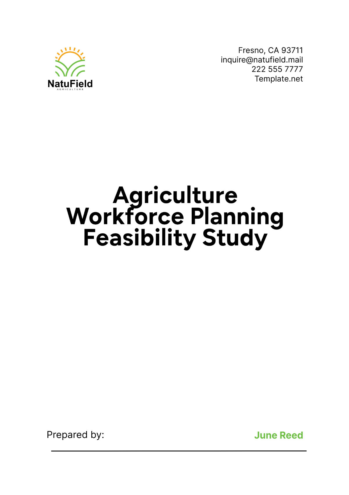 Agriculture Workforce Planning Feasibility Study Template - Edit Online & Download