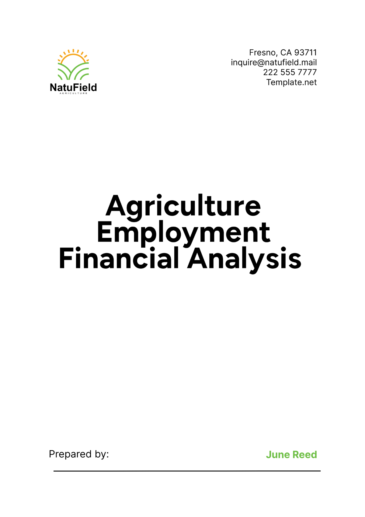 Agriculture Employment Financial Analysis Template - Edit Online & Download