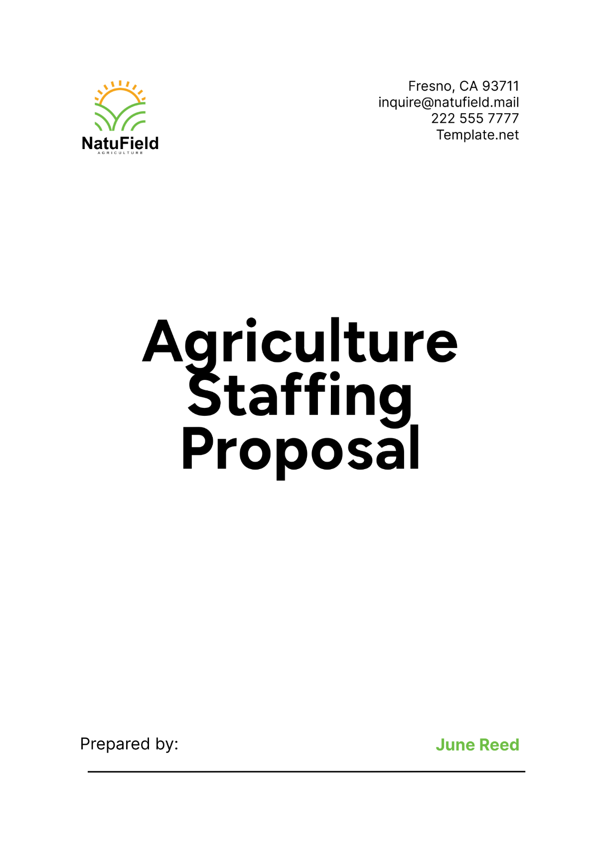 Agriculture Staffing Proposal Template - Edit Online & Download