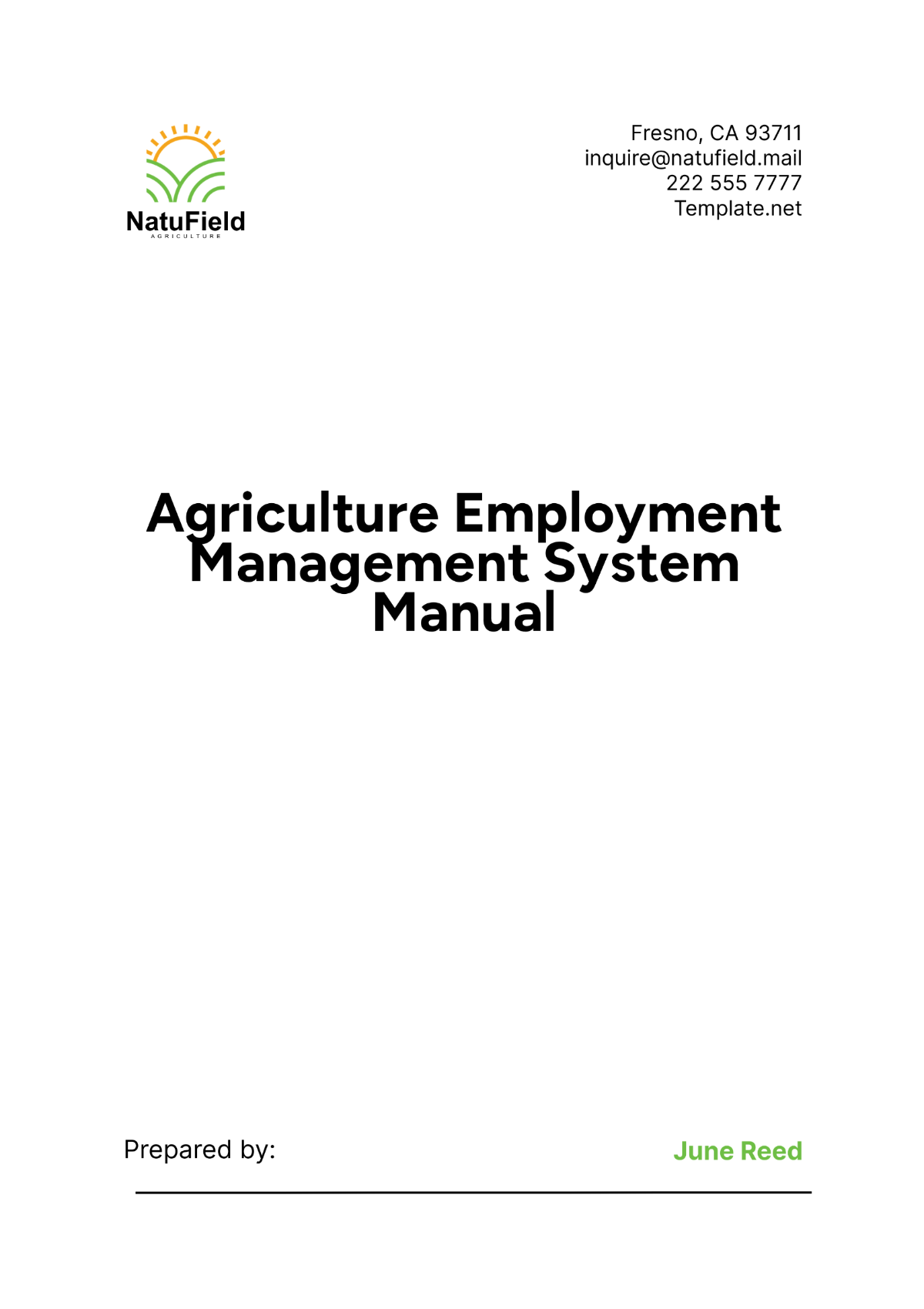 Agriculture Employment Management System Manual Template - Edit Online & Download