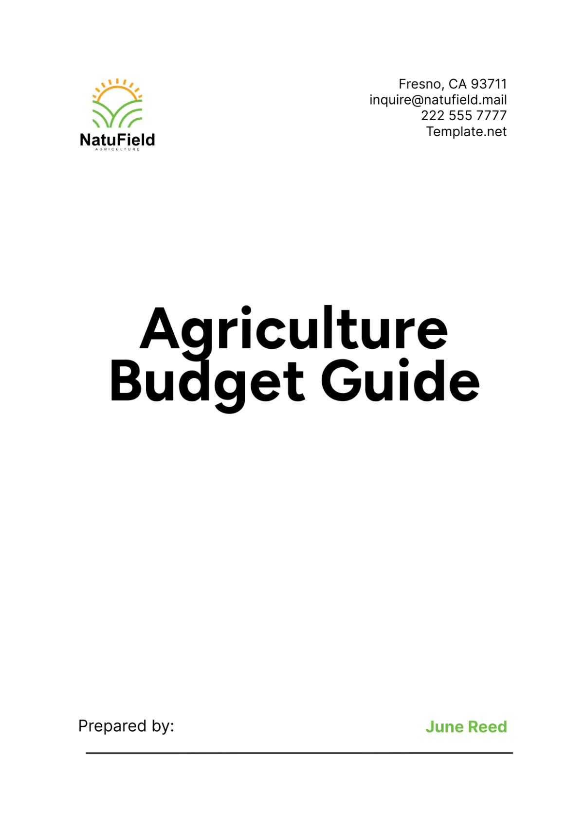 Agriculture Budget Guide Template - Edit Online & Download