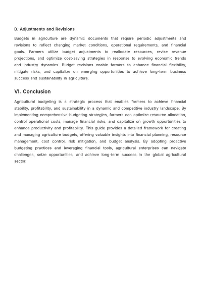 Free Agriculture Budget Guide Template to Edit Online