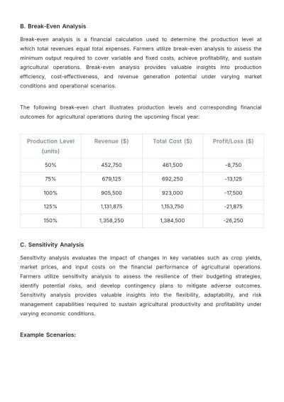Free Agriculture Budget Guide Template to Edit Online