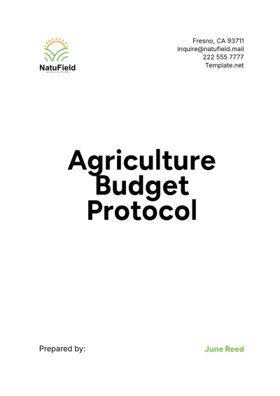 Free Agriculture Budget Protocol Template to Edit Online