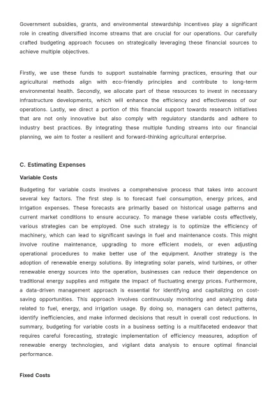 Free Agriculture Budget Protocol Template to Edit Online