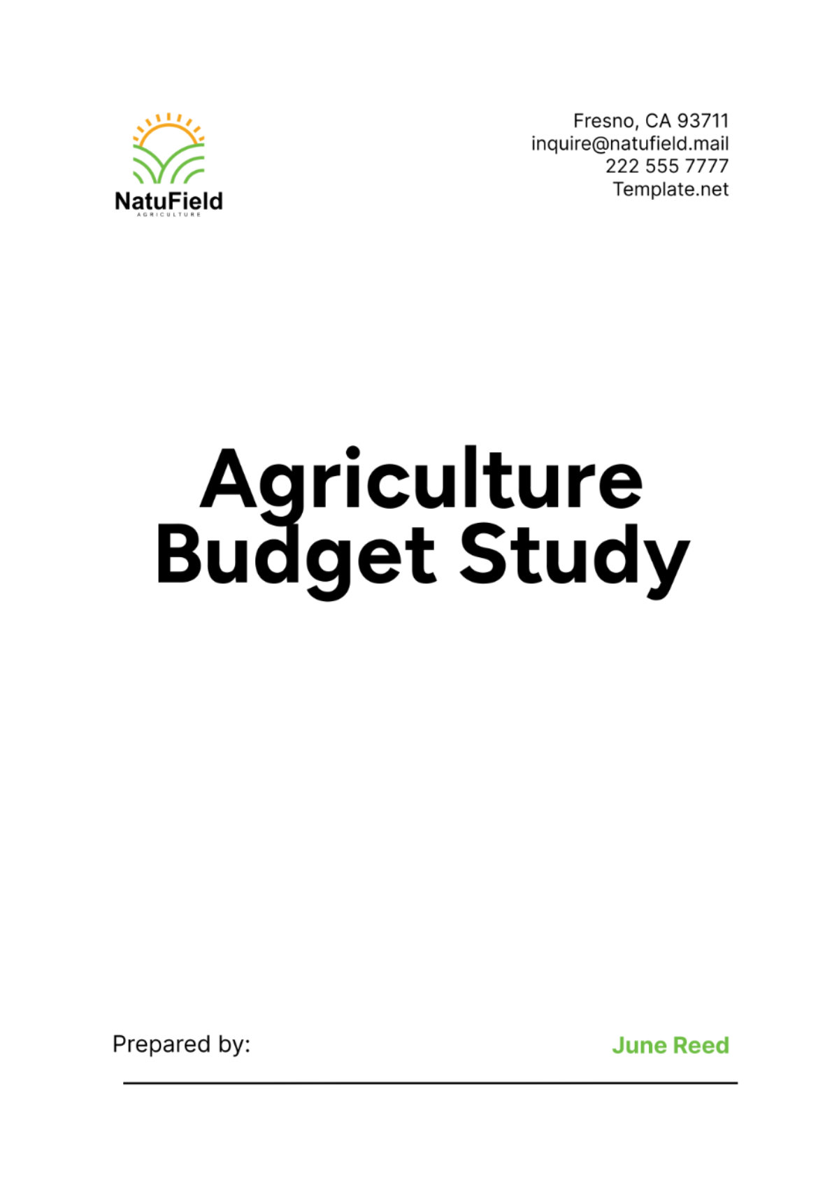 Agriculture Budget Study Template