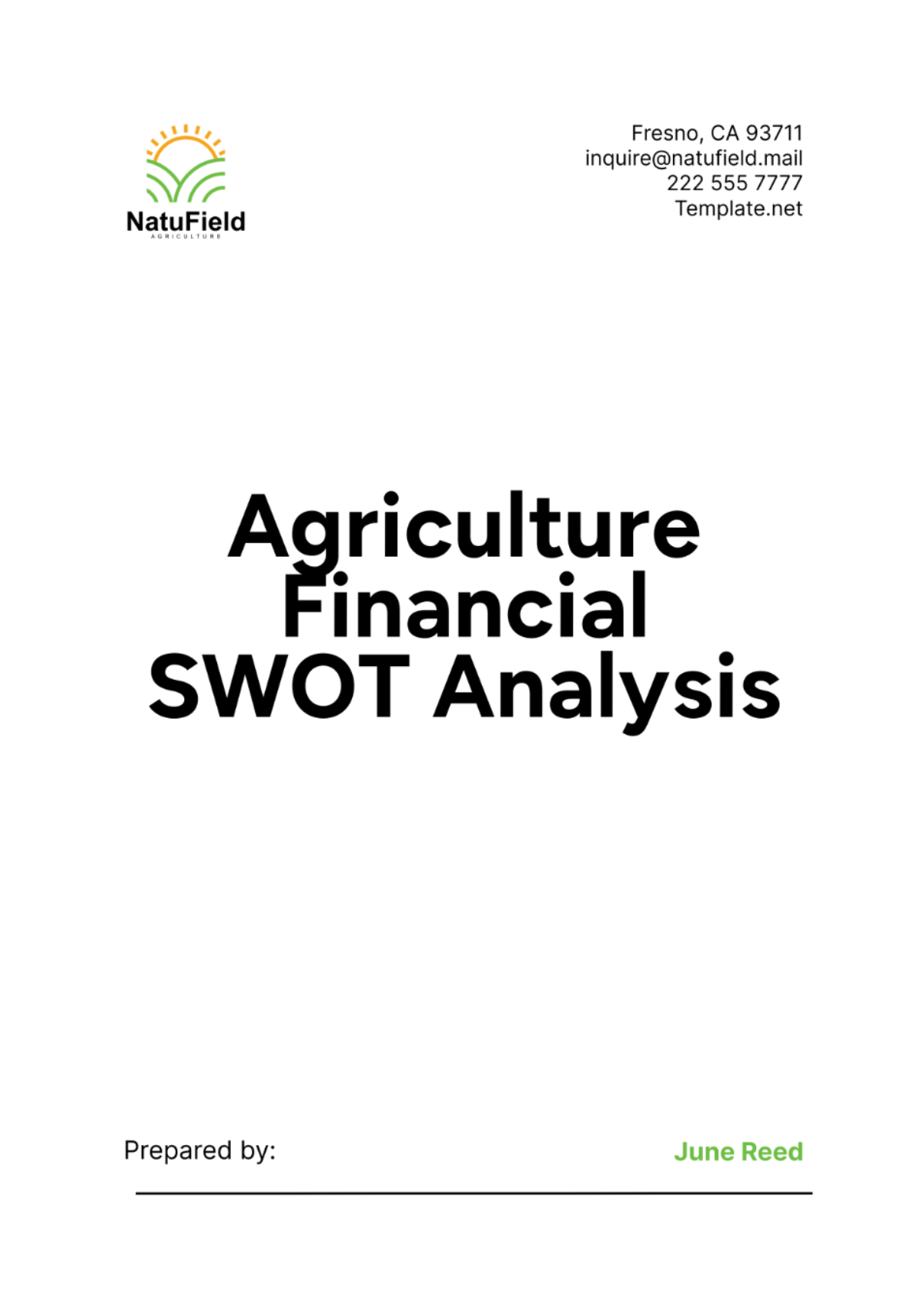 Agriculture Financial SWOT Analysis Template