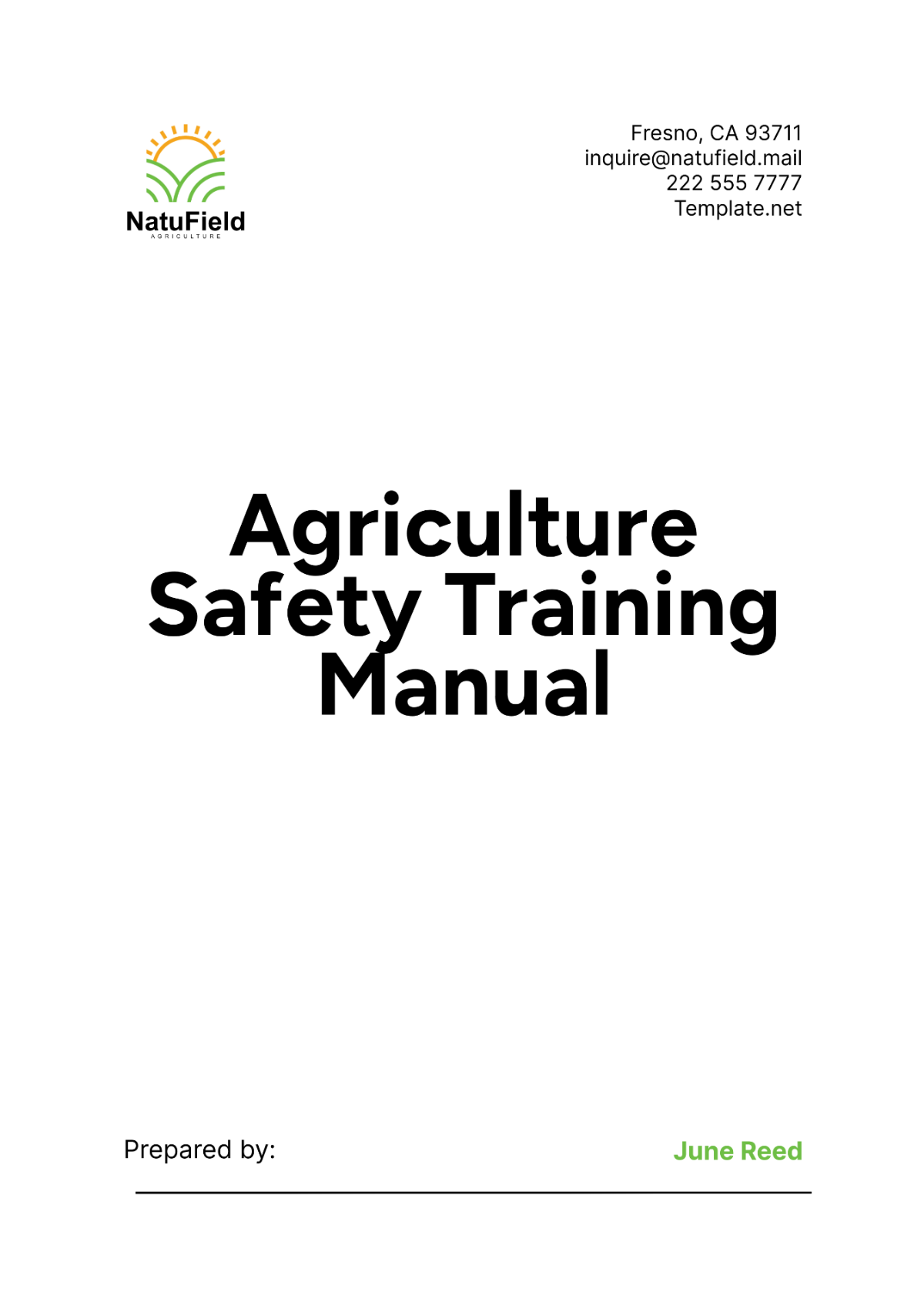 Agriculture Safety Training Manual Template - Edit Online & Download