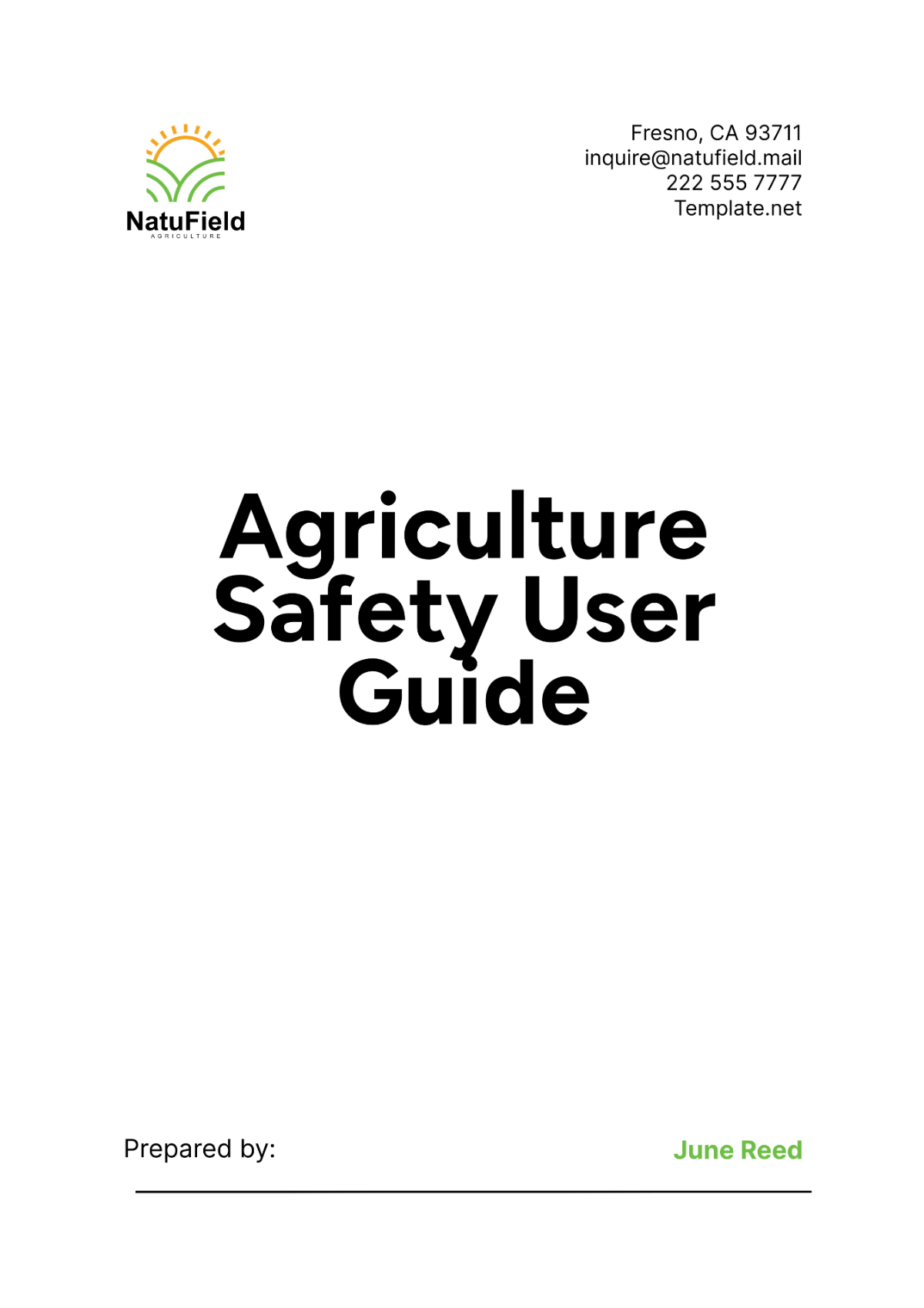 Agriculture Safety User Guide Template - Edit Online & Download