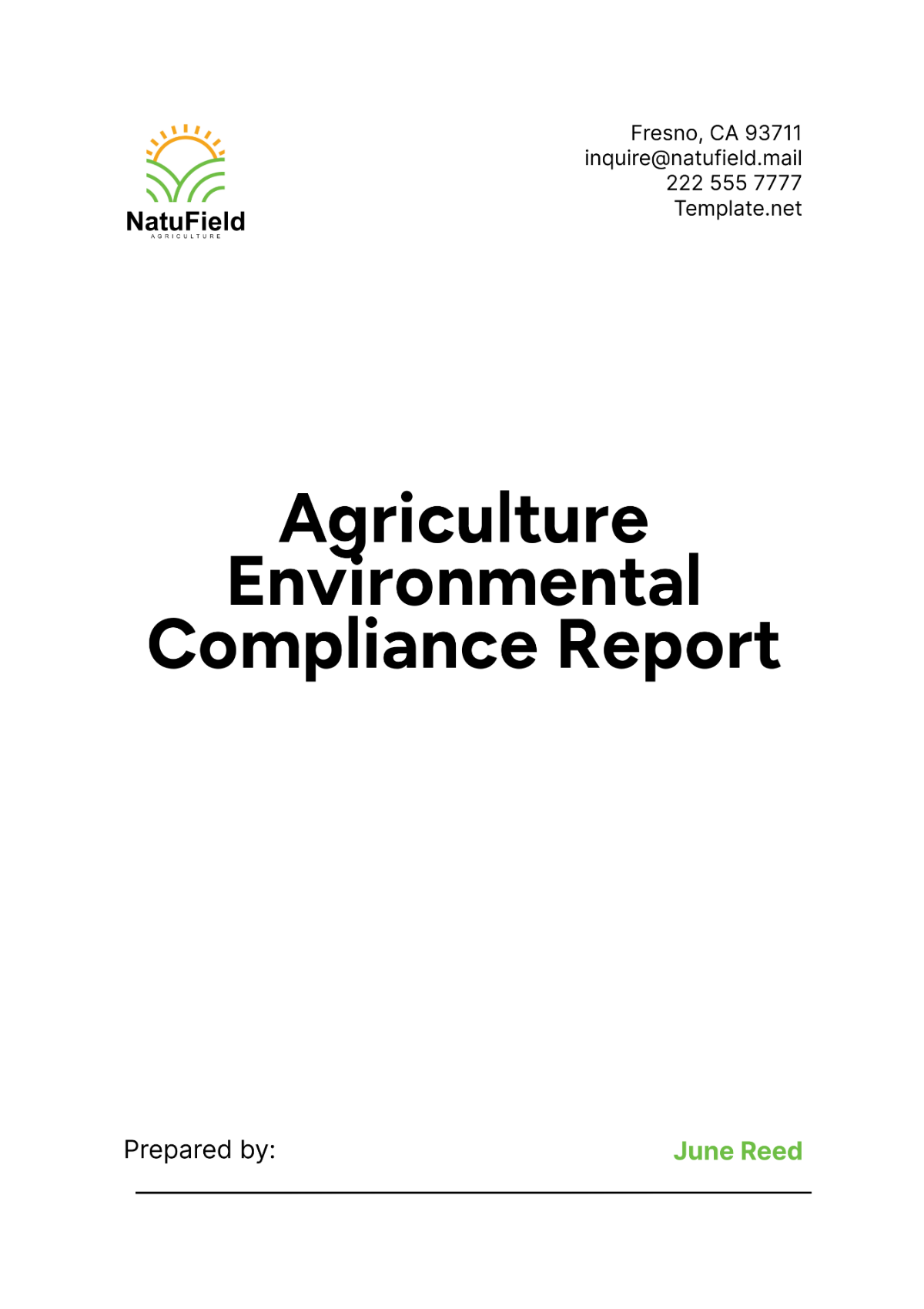 Agriculture Environmental Compliance Report Template - Edit Online & Download