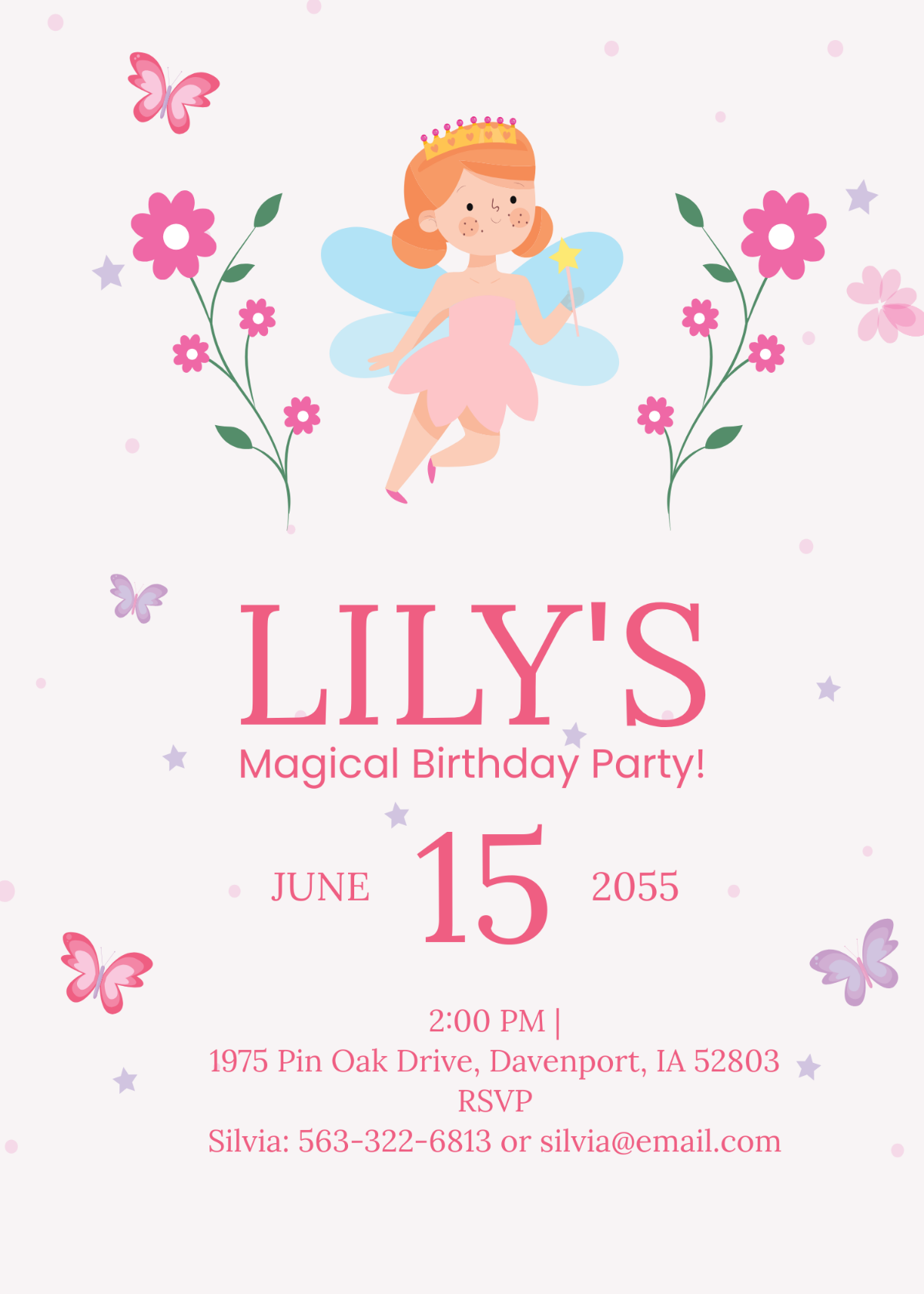 Fairy Princess Birthday Invitation