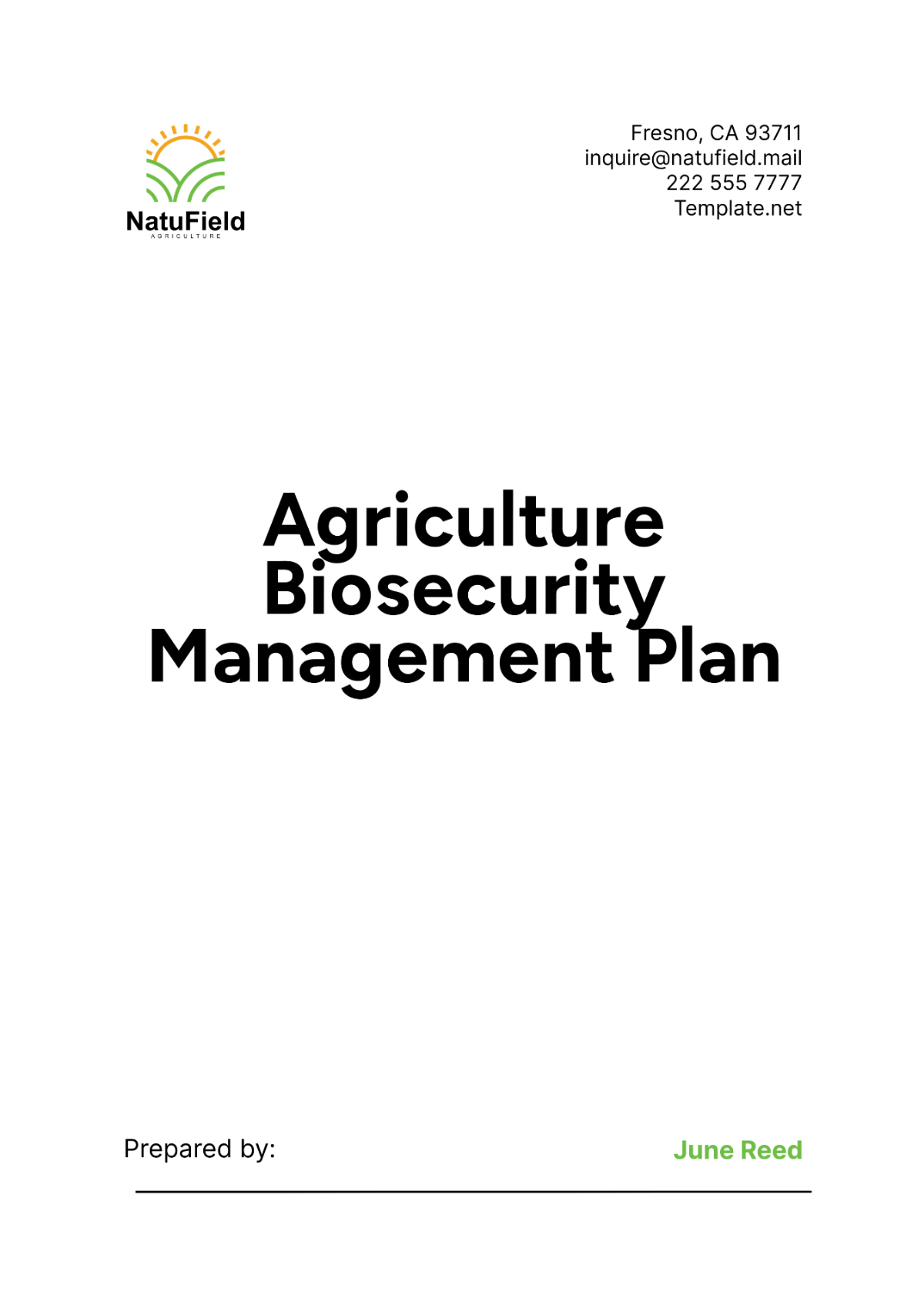 Agriculture Biosecurity Management Plan Template - Edit Online & Download