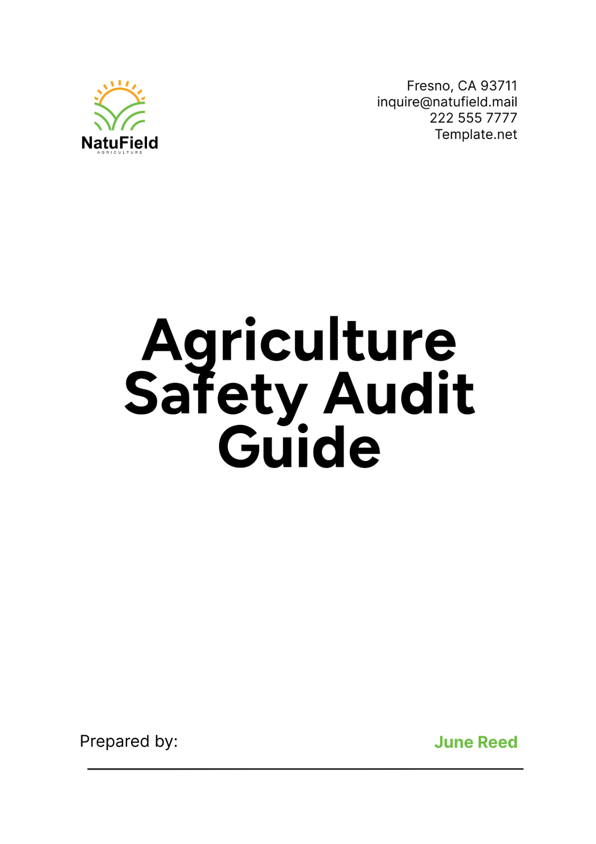 Agriculture Safety Audit Guide Template - Edit Online & Download