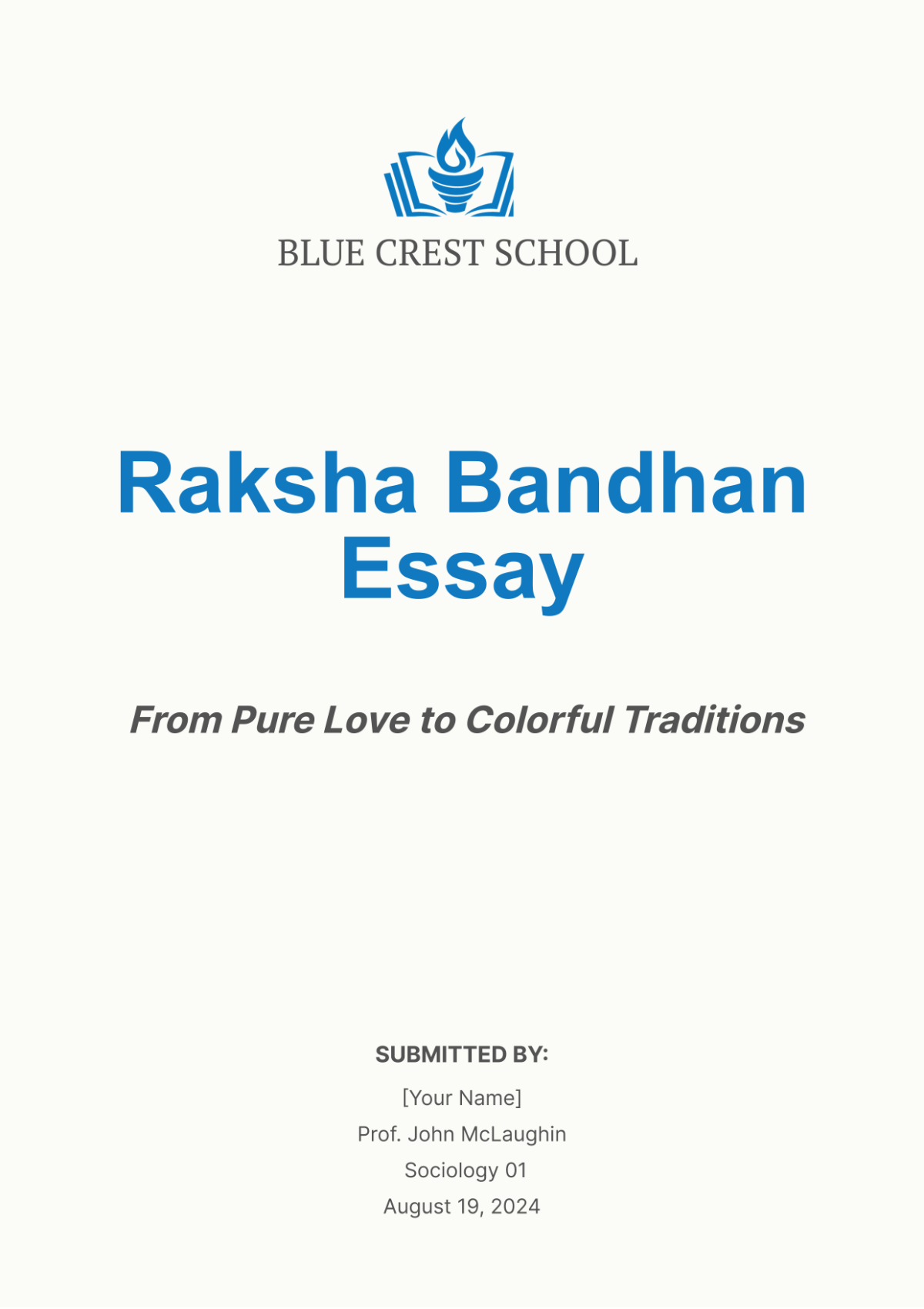 Raksha Bandhan Essay Template - Edit Online & Download