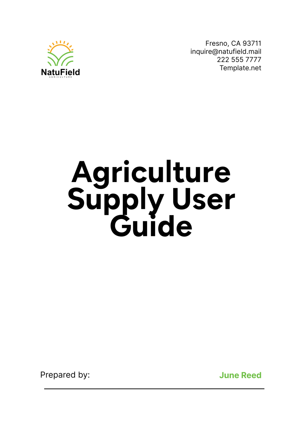 Agriculture Supply User Guide Template