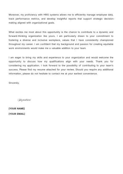 Free Human Resources Officer Cover Letter to Edit Online
