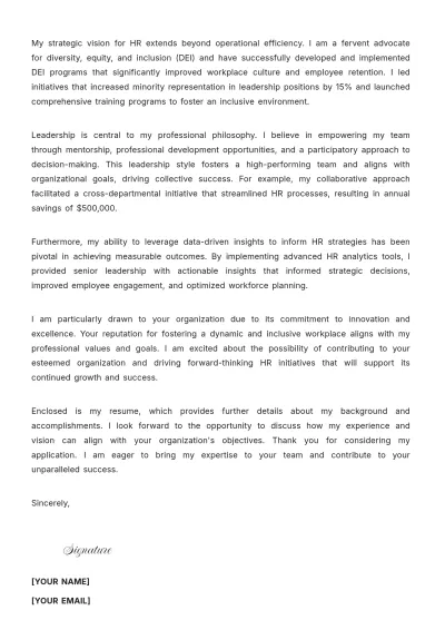 Free Vice President Human Resources Cover Letter to Edit Online