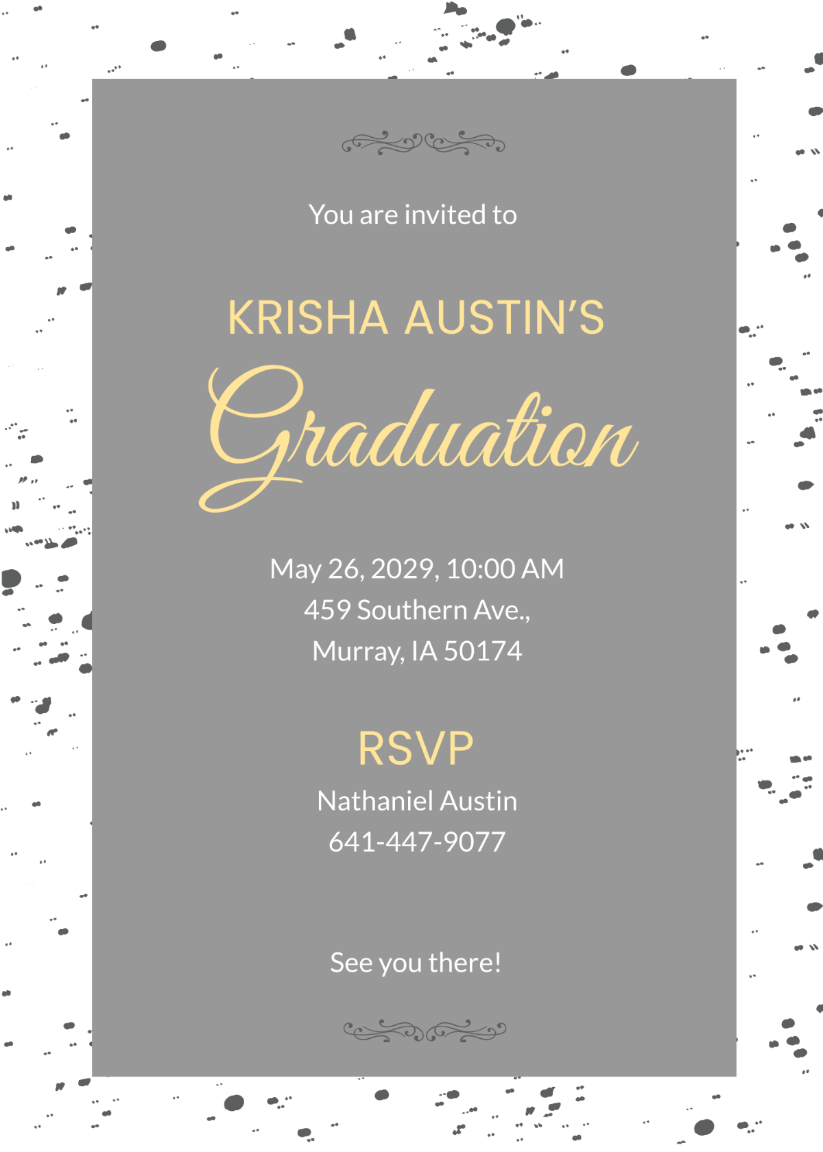 Graduation Announcement Invitation Template