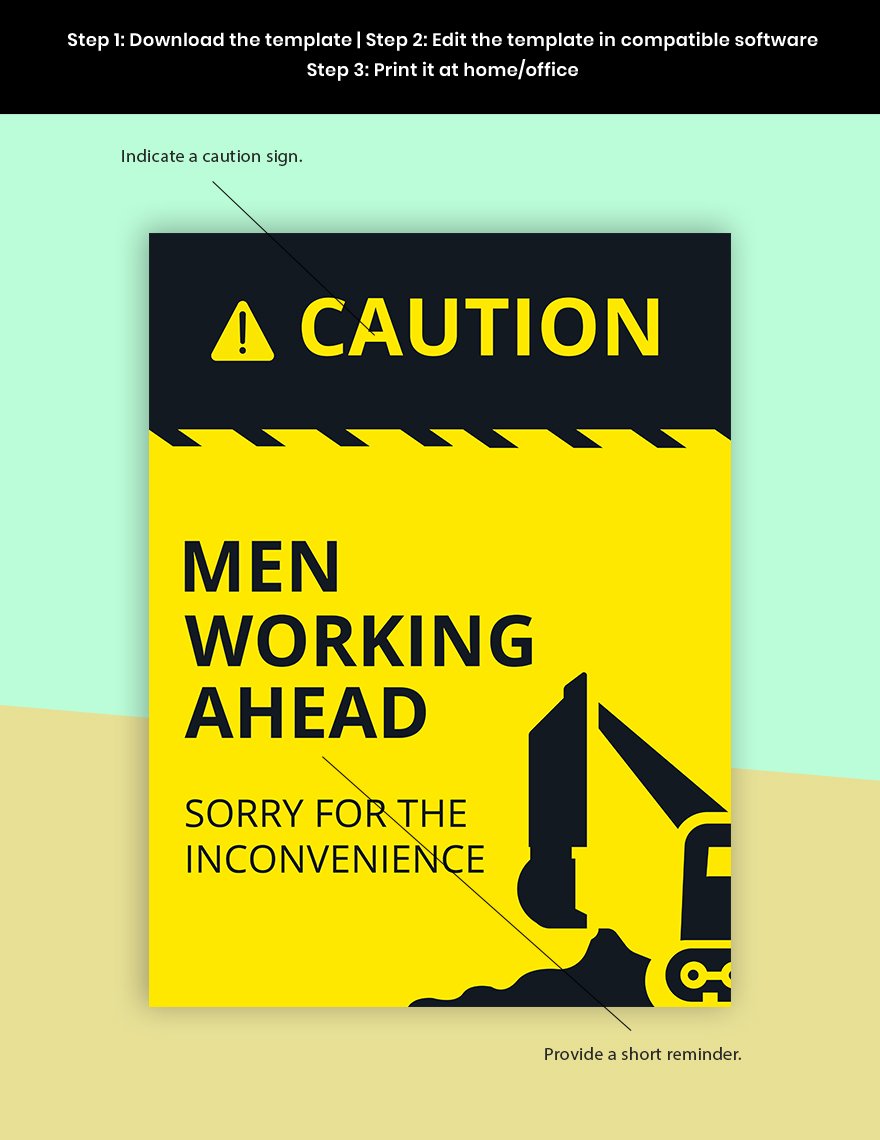 Caution Workers Ahead Sign Template Format