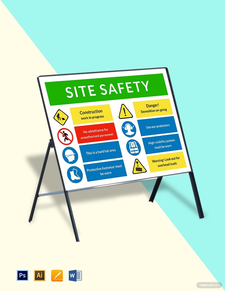 Construction Site Safety Sign Template