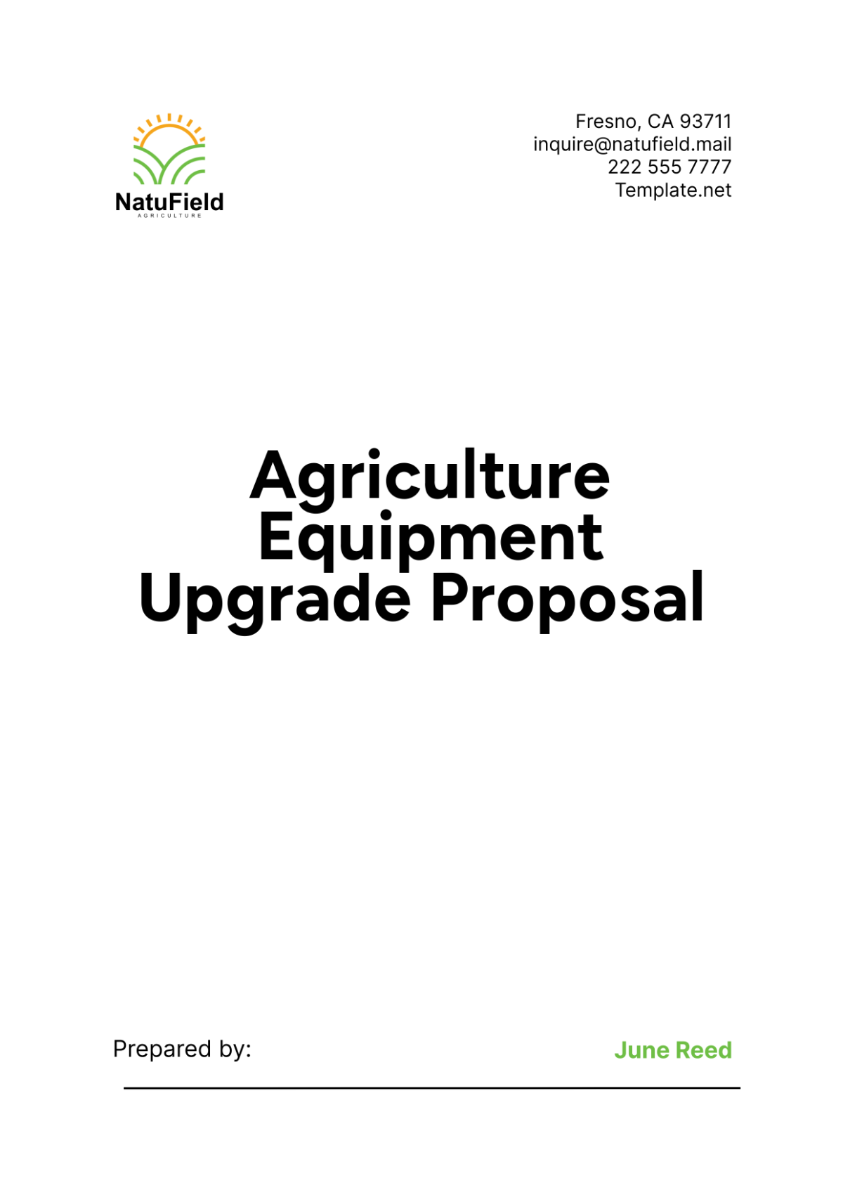 Agriculture Equipment Upgrade Proposal Template