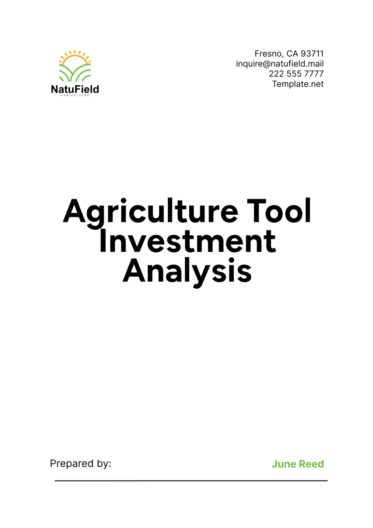 Agriculture Tool Investment Analysis Template - Edit Online & Download