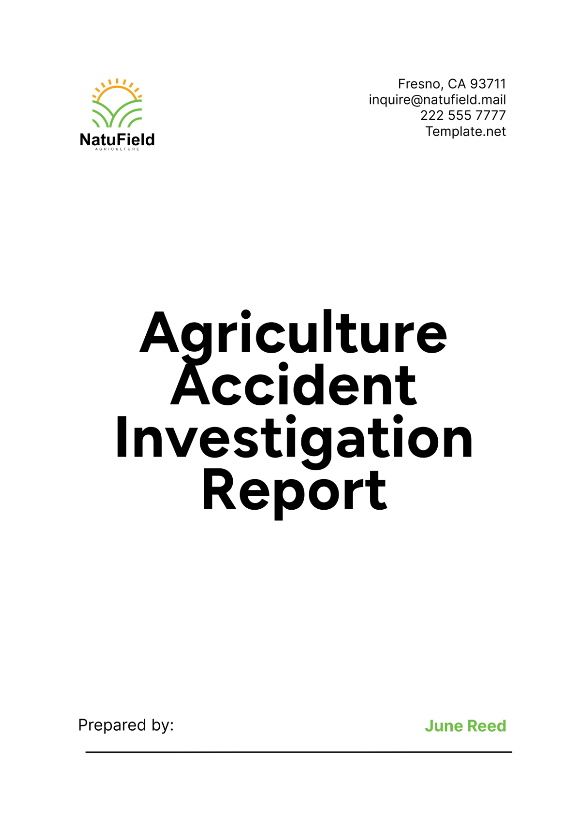 Agriculture Accident Investigation Report Template - Edit Online & Download