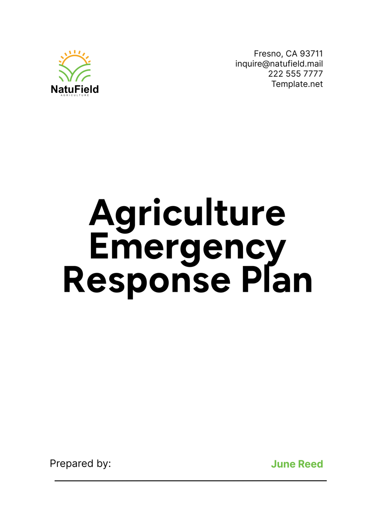 Agriculture Emergency Response Plan Template - Edit Online & Download