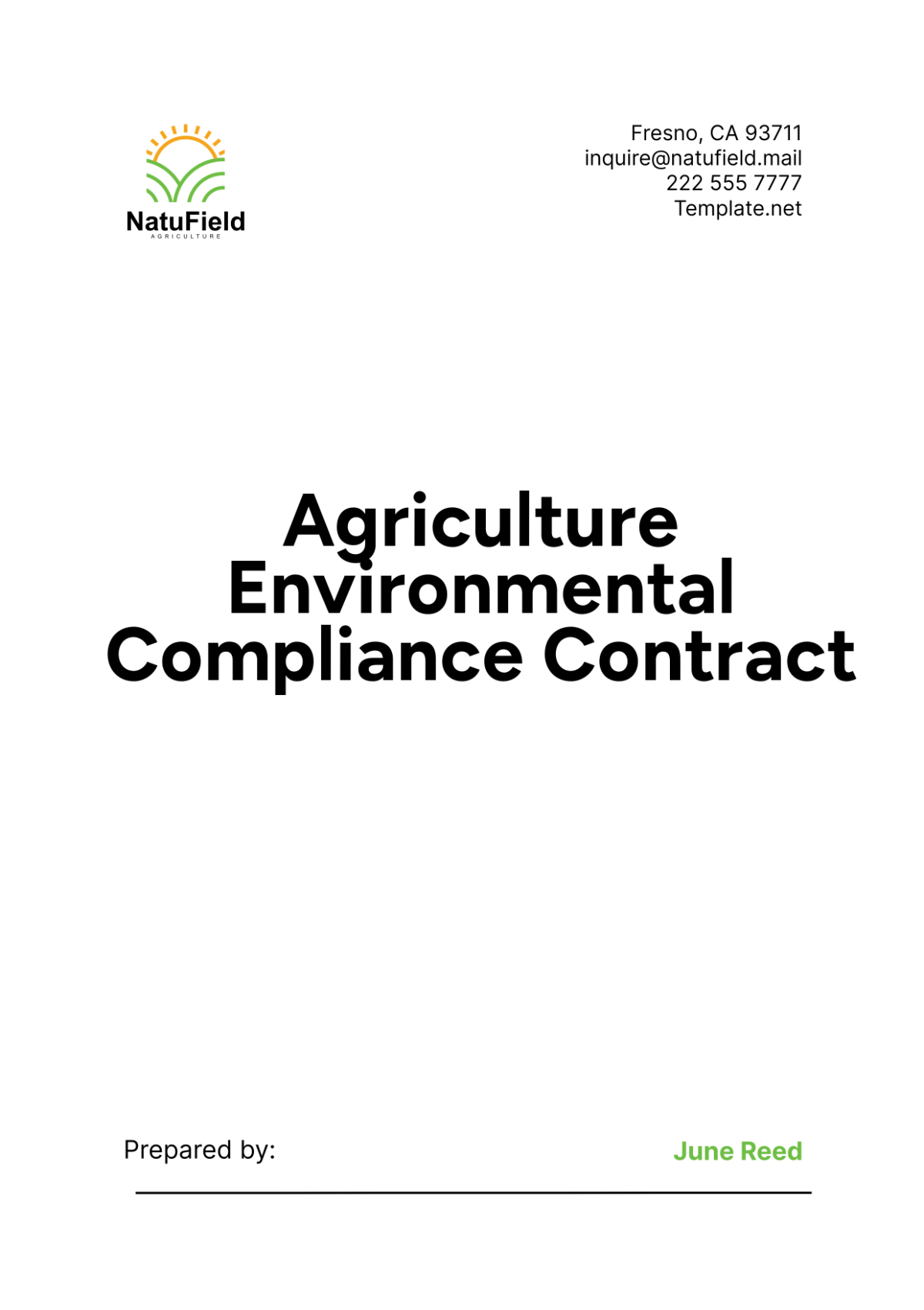 Agriculture Environmental Compliance Contract Template - Edit Online & Download