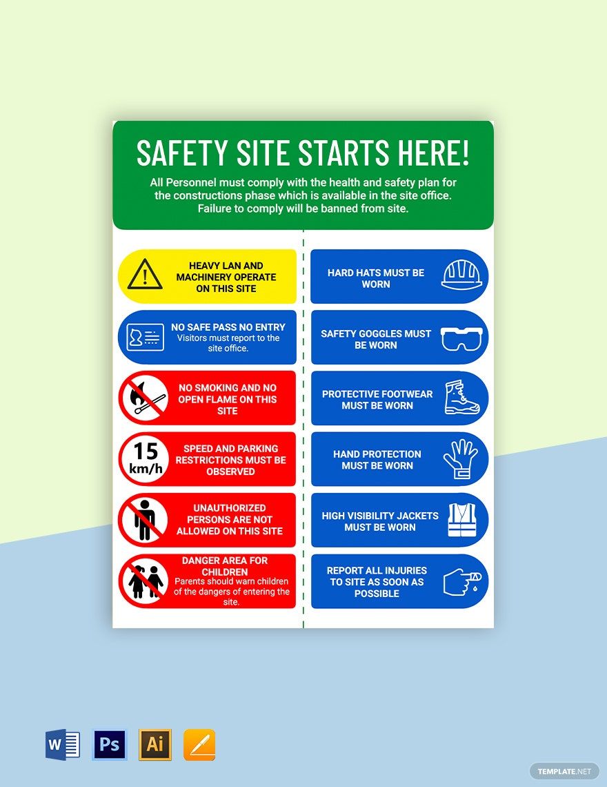 Caution - Health and Safety Sign Template