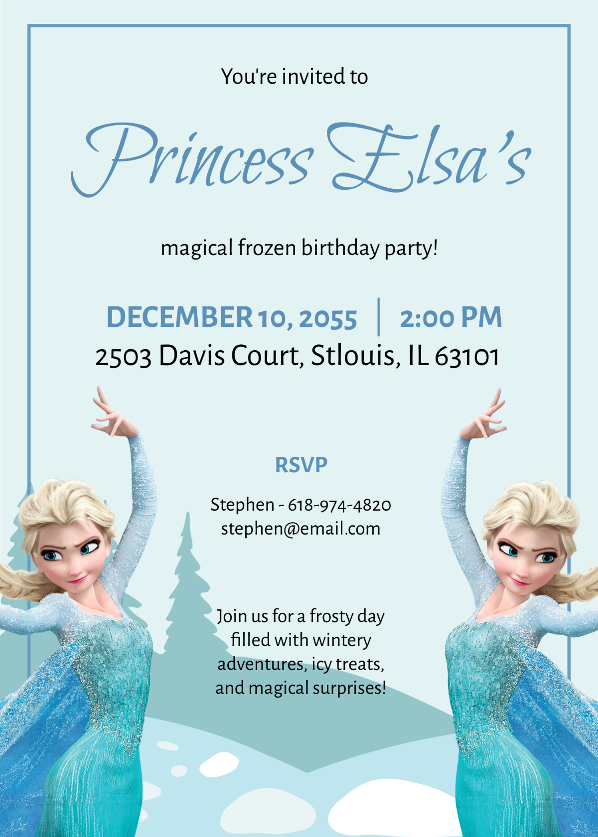 Frozen Princess Birthday Invitation