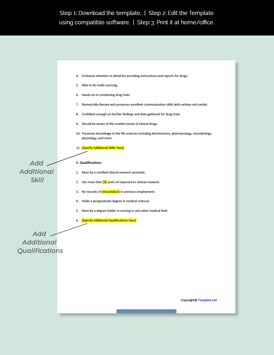 Clinical Research Associate Job Ad And Description Template Google 