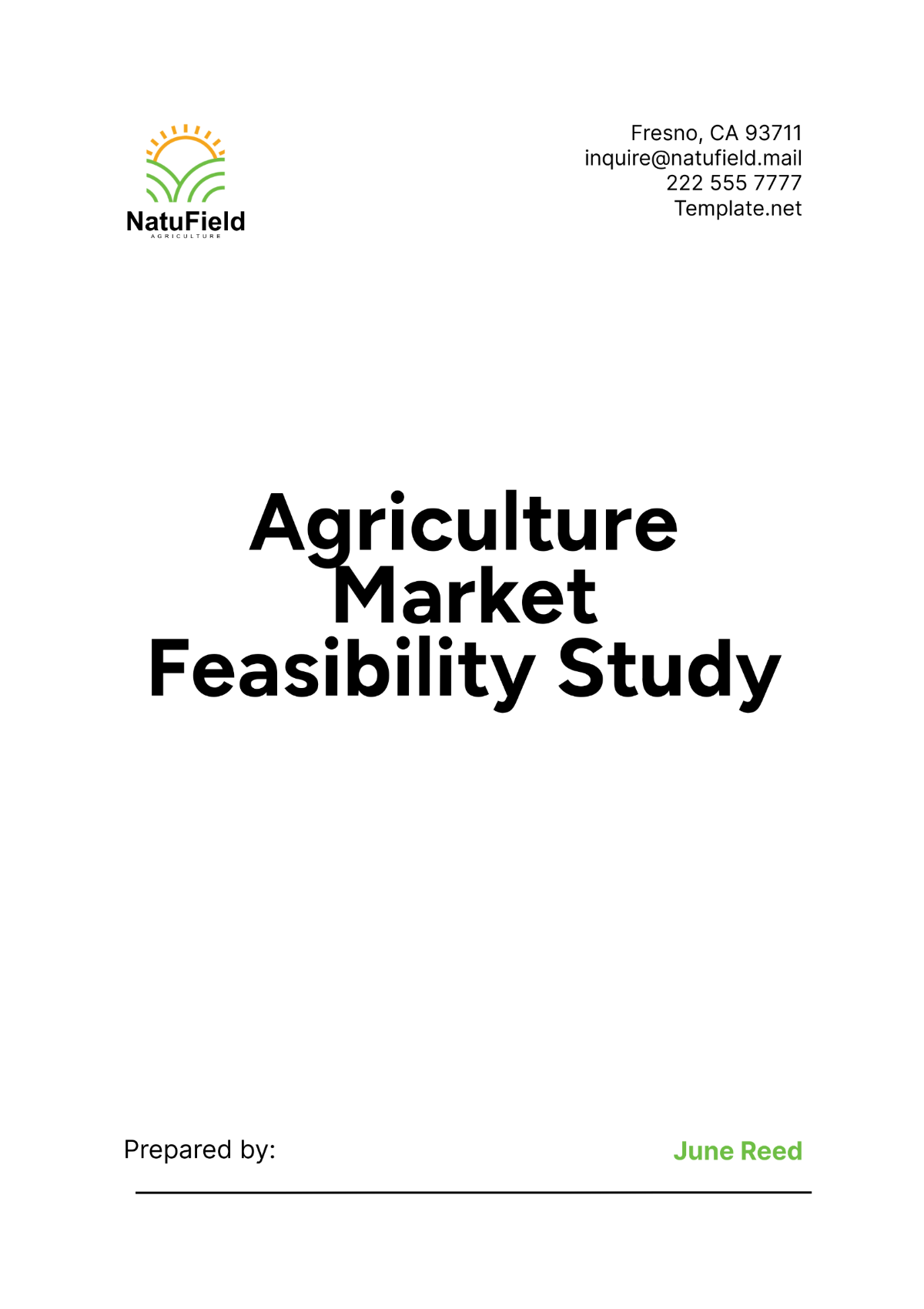 Agriculture Market Feasibility Study Template - Edit Online & Download