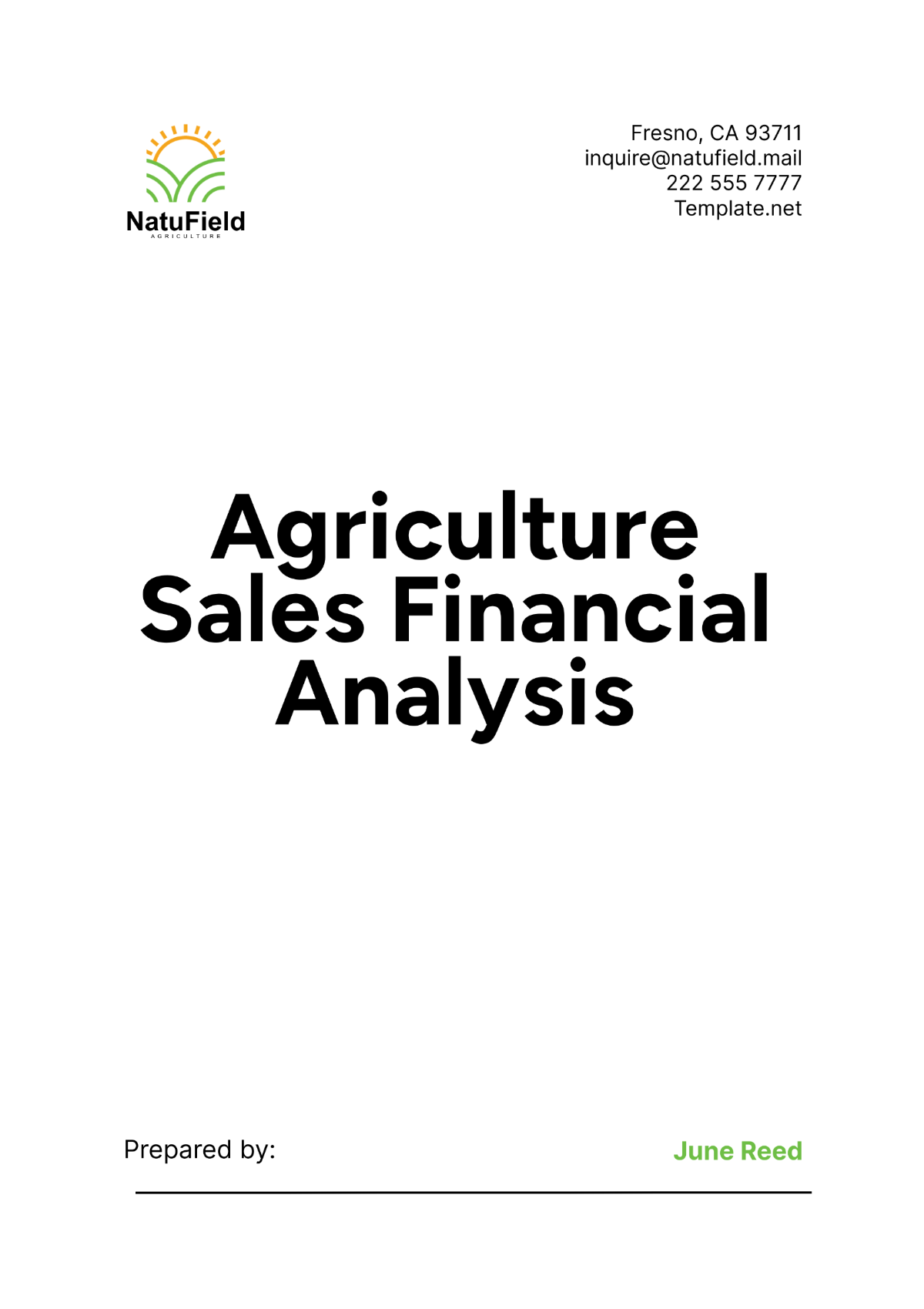 Agriculture Sales Financial Analysis Template