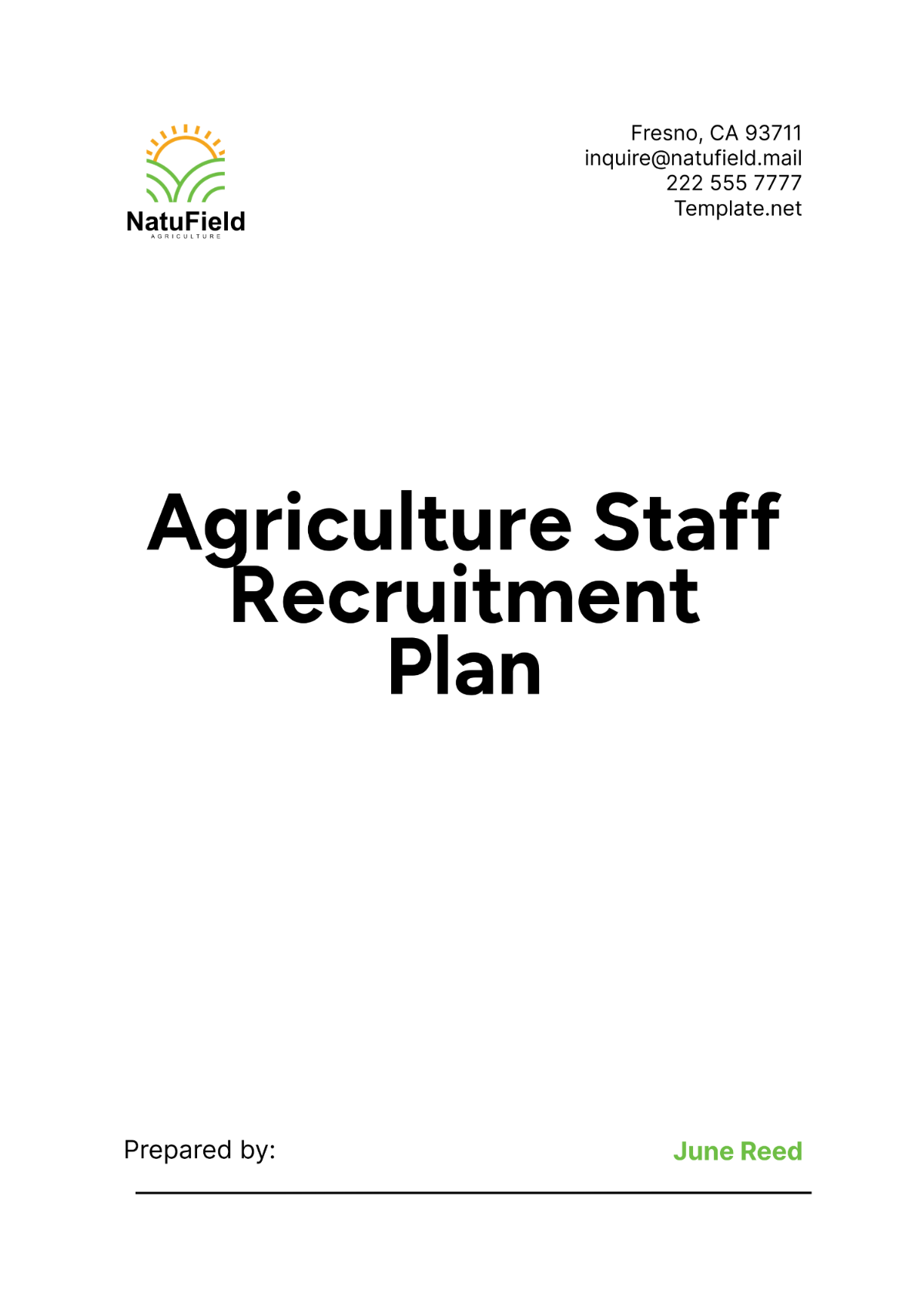 Agriculture Staff Recruitment Plan Template - Edit Online & Download