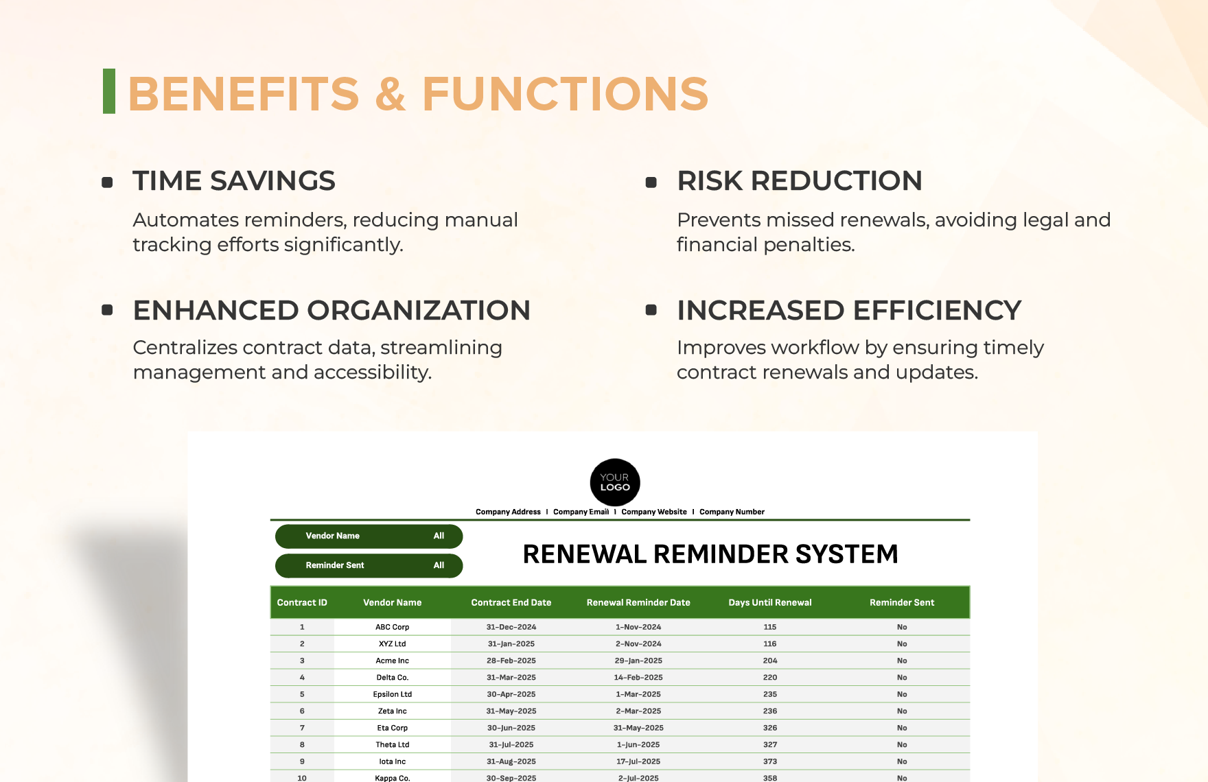 Legal Contract Renewal Reminder System Template