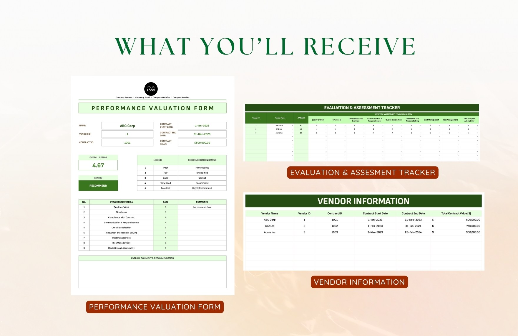 Legal Contract Vendor Performance Evaluation Template