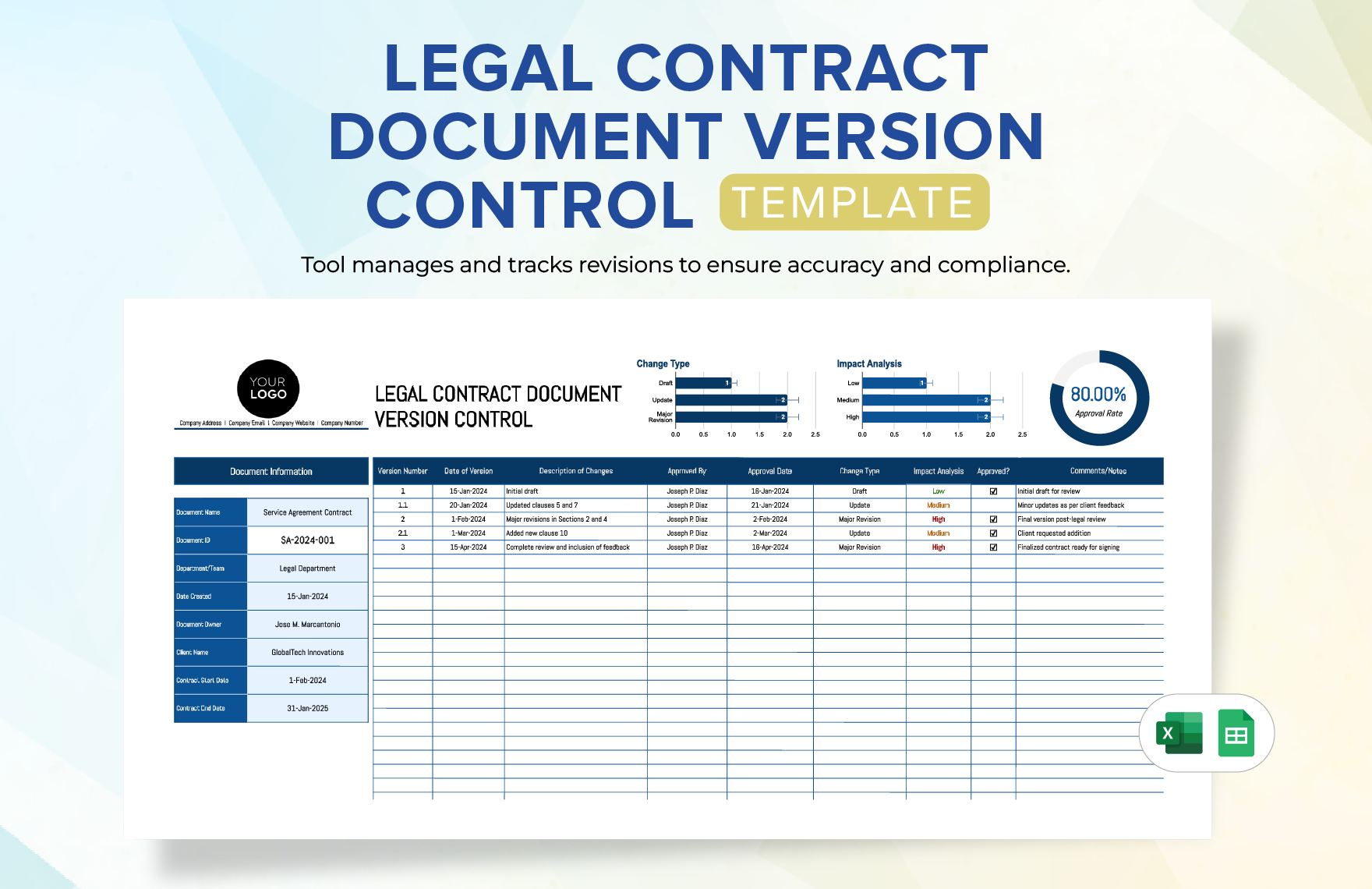 Legal Contract Document Version Control Template