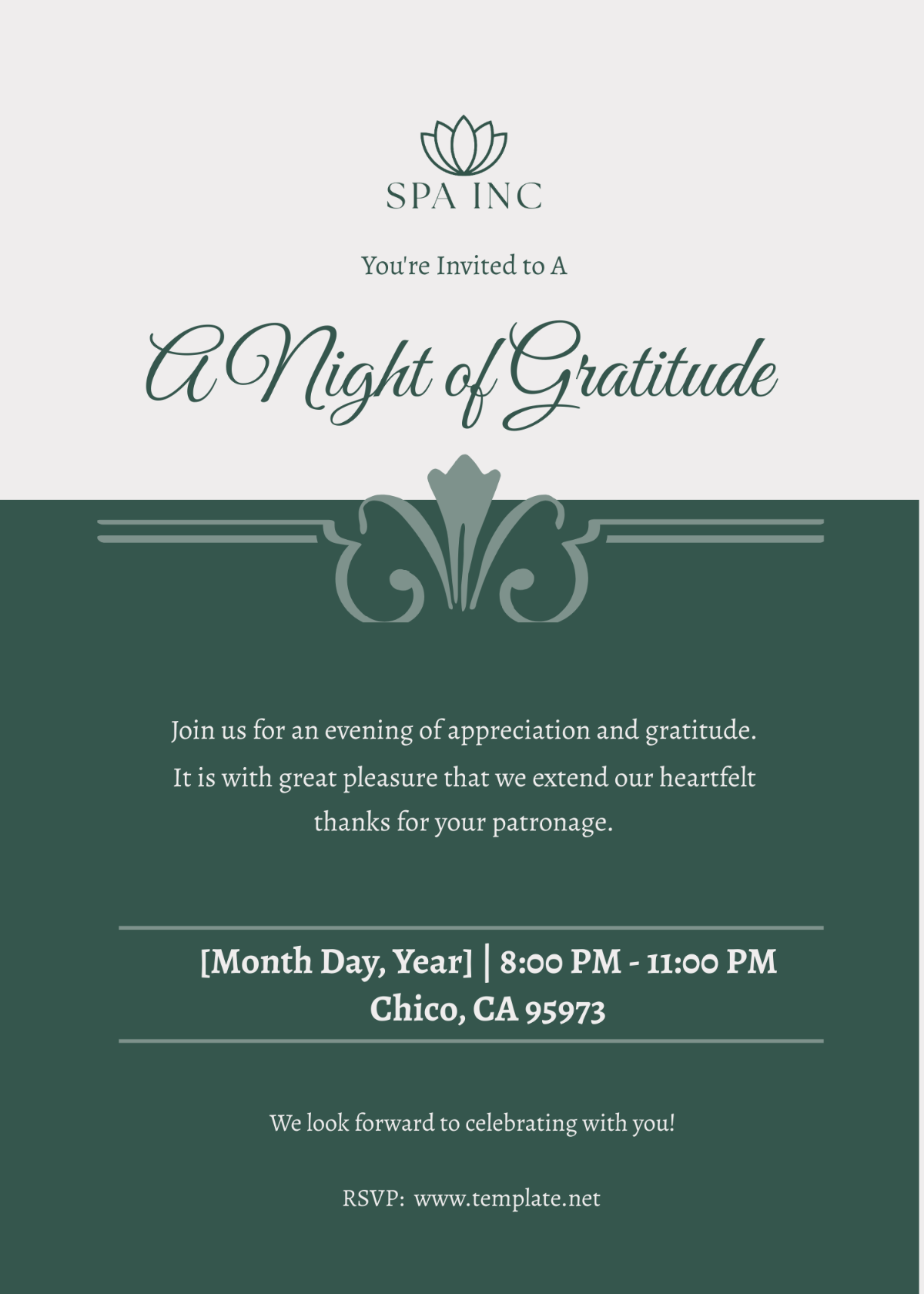 Spa Appreciation Invitation